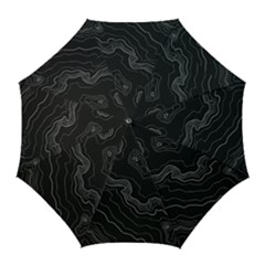 Black Topography Golf Umbrellas by goljakoff