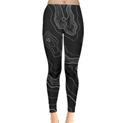 Black Topography Leggings  by goljakoff