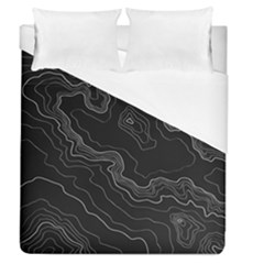 Black Topography Duvet Cover (queen Size) by goljakoff