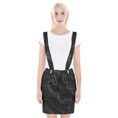 Black Topography Braces Suspender Skirt by goljakoff