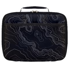 Black Topography Full Print Lunch Bag by goljakoff