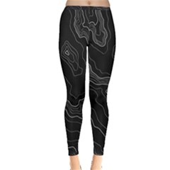 Black Topography Inside Out Leggings by goljakoff