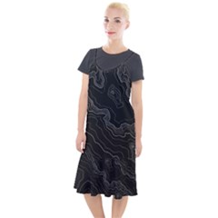 Black Topography Camis Fishtail Dress by goljakoff