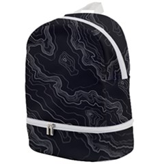 Black Topography Zip Bottom Backpack by goljakoff