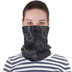 Black Topography Face Seamless Bandana (adult) by goljakoff