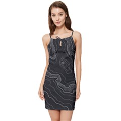 Black Topography Summer Tie Front Dress