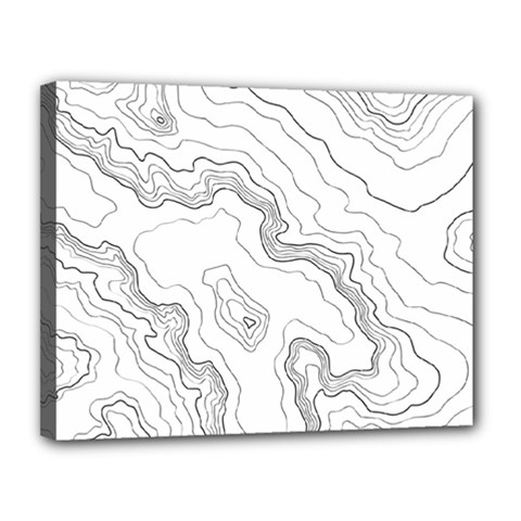 Topography Map Canvas 14  X 11  (stretched) by goljakoff