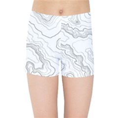 Topography Map Kids  Sports Shorts by goljakoff