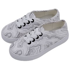 Topography Map Kids  Classic Low Top Sneakers by goljakoff