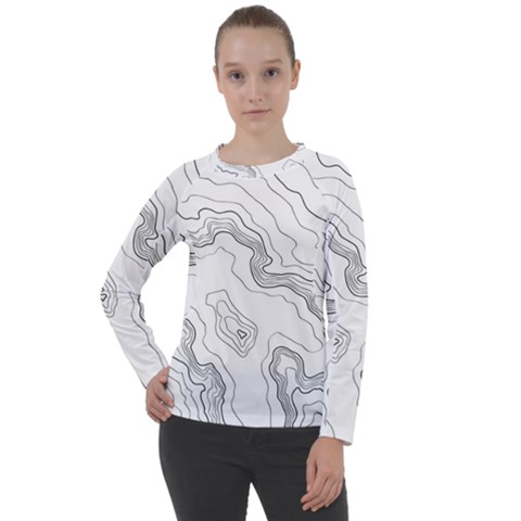 Topography Map Women s Long Sleeve Raglan Tee by goljakoff