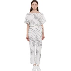 Topography Map Batwing Lightweight Jumpsuit by goljakoff