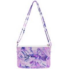 Hydrangea Blossoms Fantasy Gardens Pastel Pink And Blue Double Gusset Crossbody Bag by CrypticFragmentsDesign