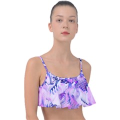 Hydrangea Blossoms Fantasy Gardens Pastel Pink And Blue Frill Bikini Top by CrypticFragmentsDesign