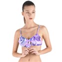 Hydrangea Blossoms Fantasy Gardens Pastel Pink and Blue Tie Up Cut Bikini Top View1