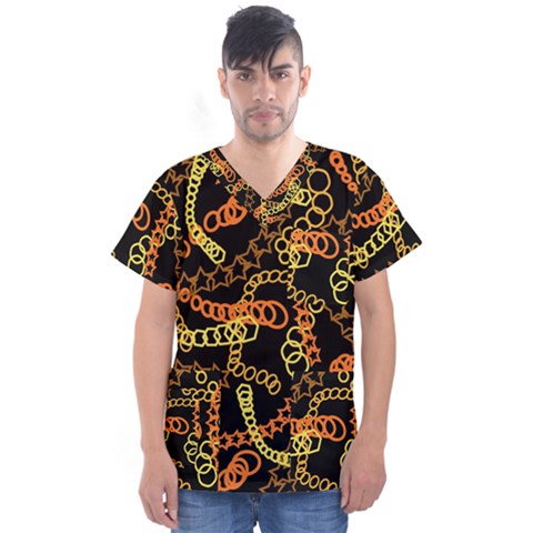 Chains Men s V-neck Scrub Top by UniqueThings