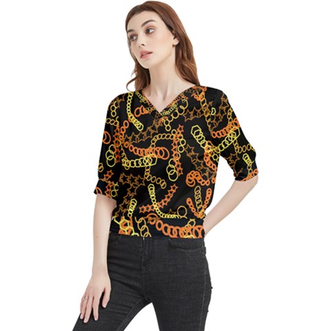 Chains Quarter Sleeve Blouse by UniqueThings