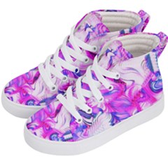 Hot Pink Fuchsia Flower Fantasy  Kids  Hi-top Skate Sneakers by CrypticFragmentsDesign