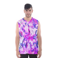 Hot Pink Fuchsia Flower Fantasy  Men s Basketball Tank Top by CrypticFragmentsDesign