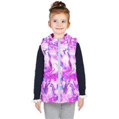 Hot Pink Fuchsia Flower Fantasy  Kids  Hooded Puffer Vest by CrypticFragmentsDesign