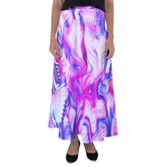 Hot Pink Fuchsia Flower Fantasy  Flared Maxi Skirt by CrypticFragmentsDesign