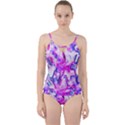 Hot Pink Fuchsia Flower Fantasy  Cut Out Top Tankini Set View1