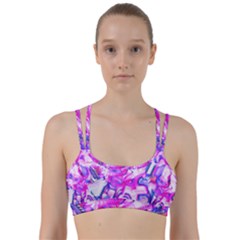 Hot Pink Fuchsia Flower Fantasy  Line Them Up Sports Bra by CrypticFragmentsDesign