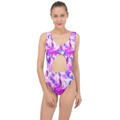 Hot Pink Fuchsia Flower Fantasy  Center Cut Out Swimsuit by CrypticFragmentsDesign