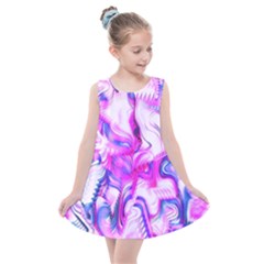 Hot Pink Fuchsia Flower Fantasy  Kids  Summer Dress by CrypticFragmentsDesign