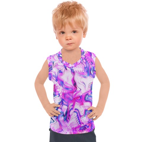 Hot Pink Fuchsia Flower Fantasy  Kids  Sport Tank Top by CrypticFragmentsDesign