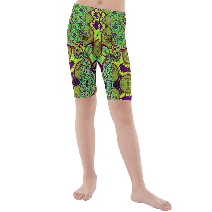 Yellowbelle Kids  Mid Length Swim Shorts