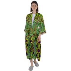 Yellowbelle Maxi Satin Kimono by LW323