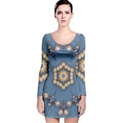 Denimpearls Long Sleeve Velvet Bodycon Dress