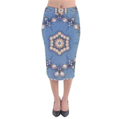 Denimpearls Velvet Midi Pencil Skirt by LW323