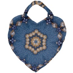 Denimpearls Giant Heart Shaped Tote by LW323