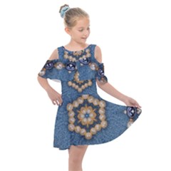 Denimpearls Kids  Shoulder Cutout Chiffon Dress by LW323