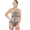 Denimpearls2 High Neck One Piece Swimsuit View1