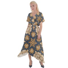 Denimpearls2 Cross Front Sharkbite Hem Maxi Dress by LW323