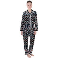 Zaz Satin Long Sleeve Pajamas Set by LW323