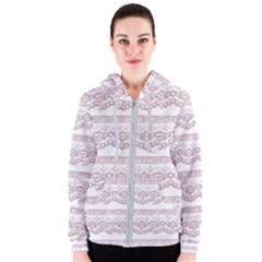 Purple-lace Women s Zipper Hoodie by PollyParadise