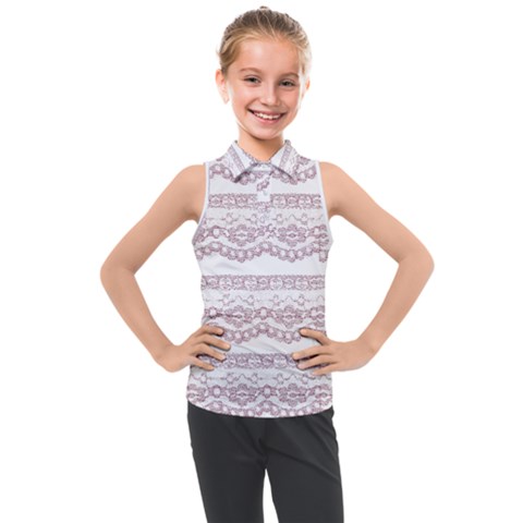 Purple-lace Kids  Sleeveless Polo Tee by PollyParadise