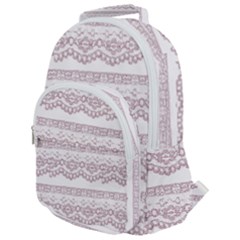 Purple-lace Rounded Multi Pocket Backpack by PollyParadise