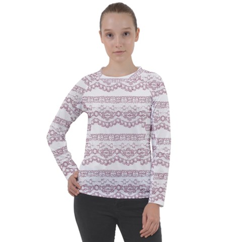 Purple-lace Women s Long Sleeve Raglan Tee by PollyParadise