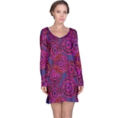 Unusual Circles  Abstraction Long Sleeve Nightdress by SychEva