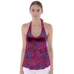 Unusual Circles  Abstraction Babydoll Tankini Top by SychEva