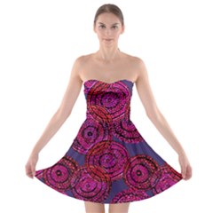 Unusual Circles  Abstraction Strapless Bra Top Dress by SychEva