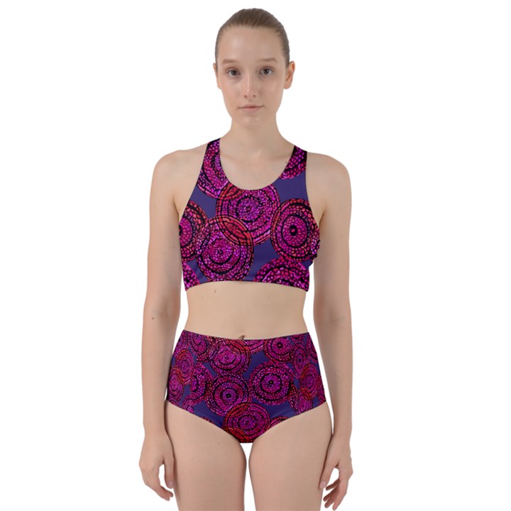 Unusual Circles  Abstraction Racer Back Bikini Set