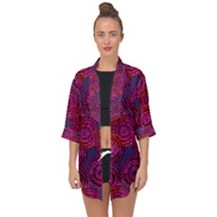 Unusual Circles  Abstraction Open Front Chiffon Kimono by SychEva