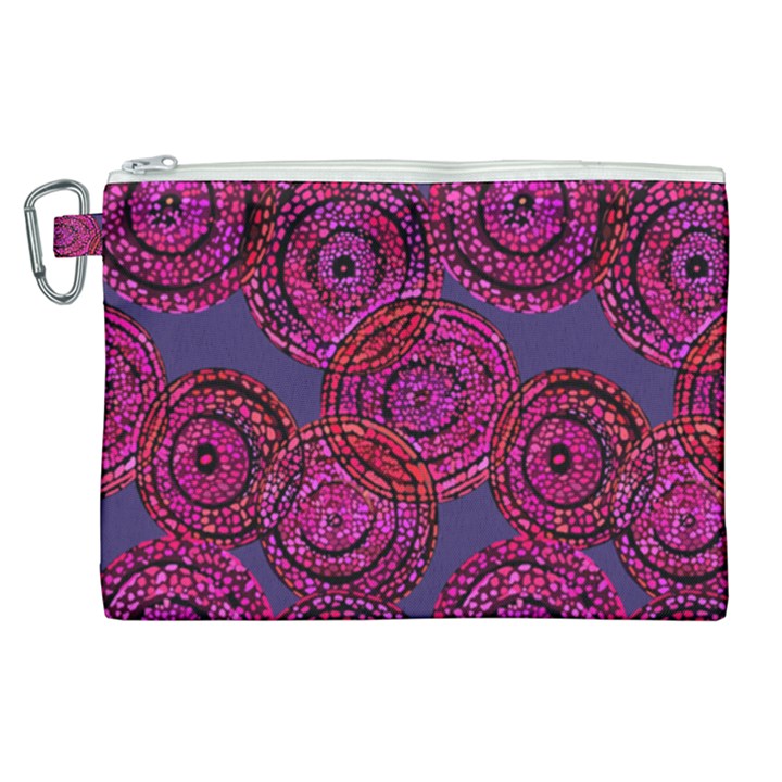 Unusual Circles  Abstraction Canvas Cosmetic Bag (XL)