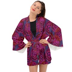 Unusual Circles  Abstraction Long Sleeve Kimono by SychEva