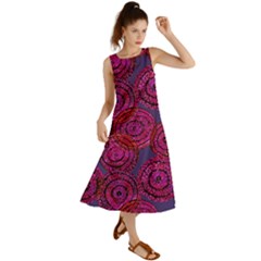 Unusual Circles  Abstraction Summer Maxi Dress by SychEva